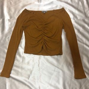 Rust colored off the shoulder top